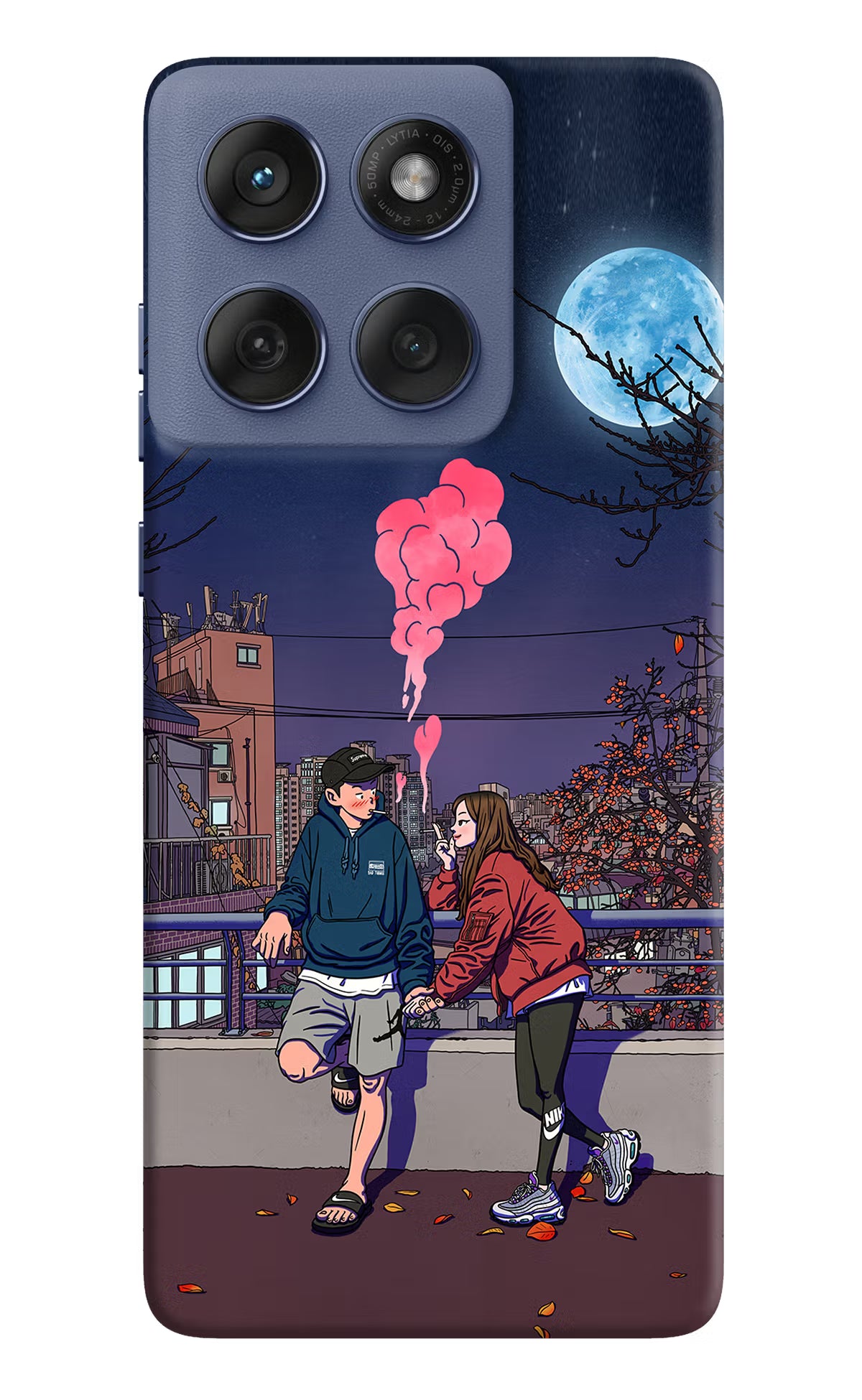 Chilling Couple Moto Edge 60 Fusion Hard Case Back Cover by Casekaro