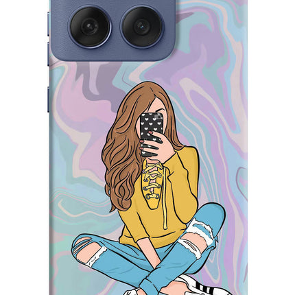 Selfie Girl Moto Edge 60 Fusion Hard Case Back Cover by Casekaro