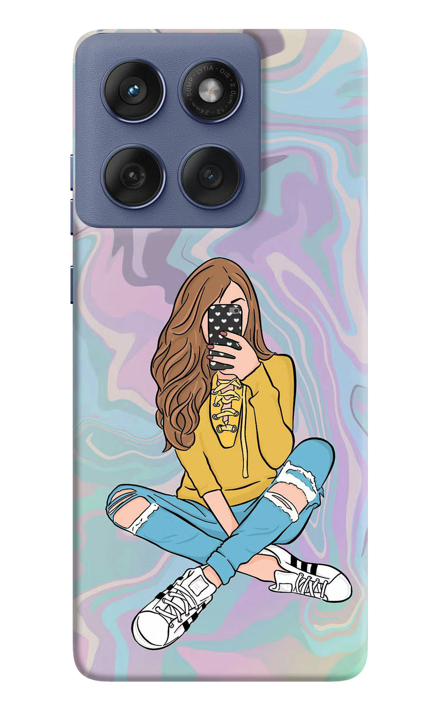 Selfie Girl Moto Edge 60 Fusion Back Cover, Hard case
