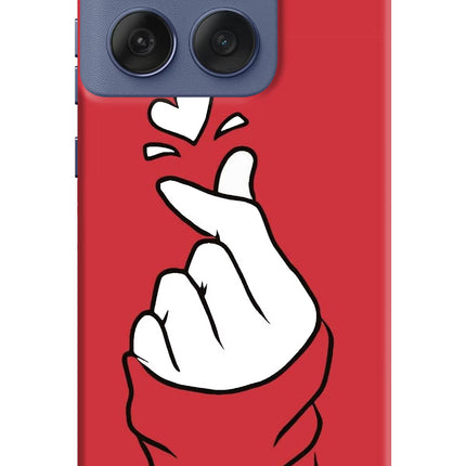 Korean Love Sign Moto Edge 60 Fusion Hard Case Back Cover by Casekaro