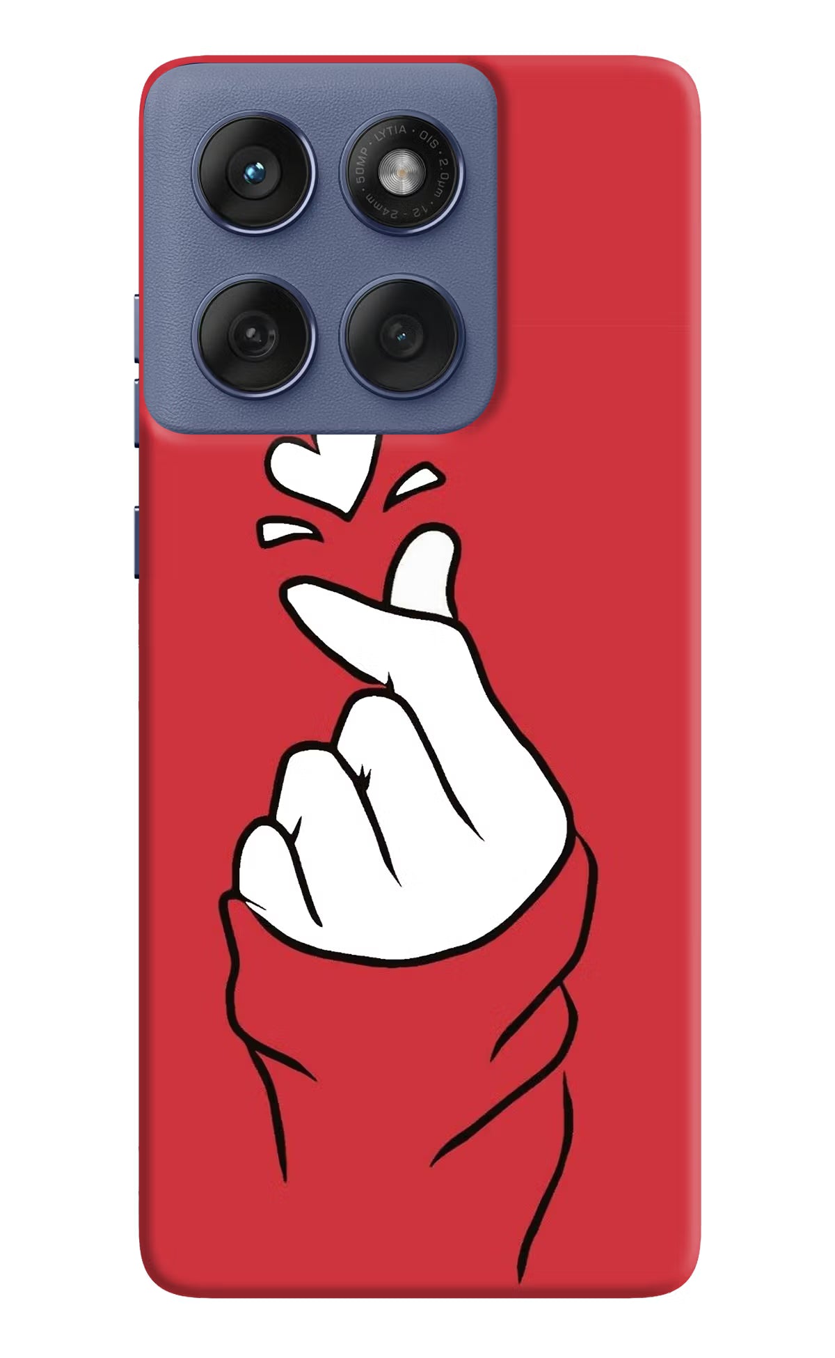 Korean Love Sign Moto Edge 60 Fusion Hard Case Back Cover by Casekaro