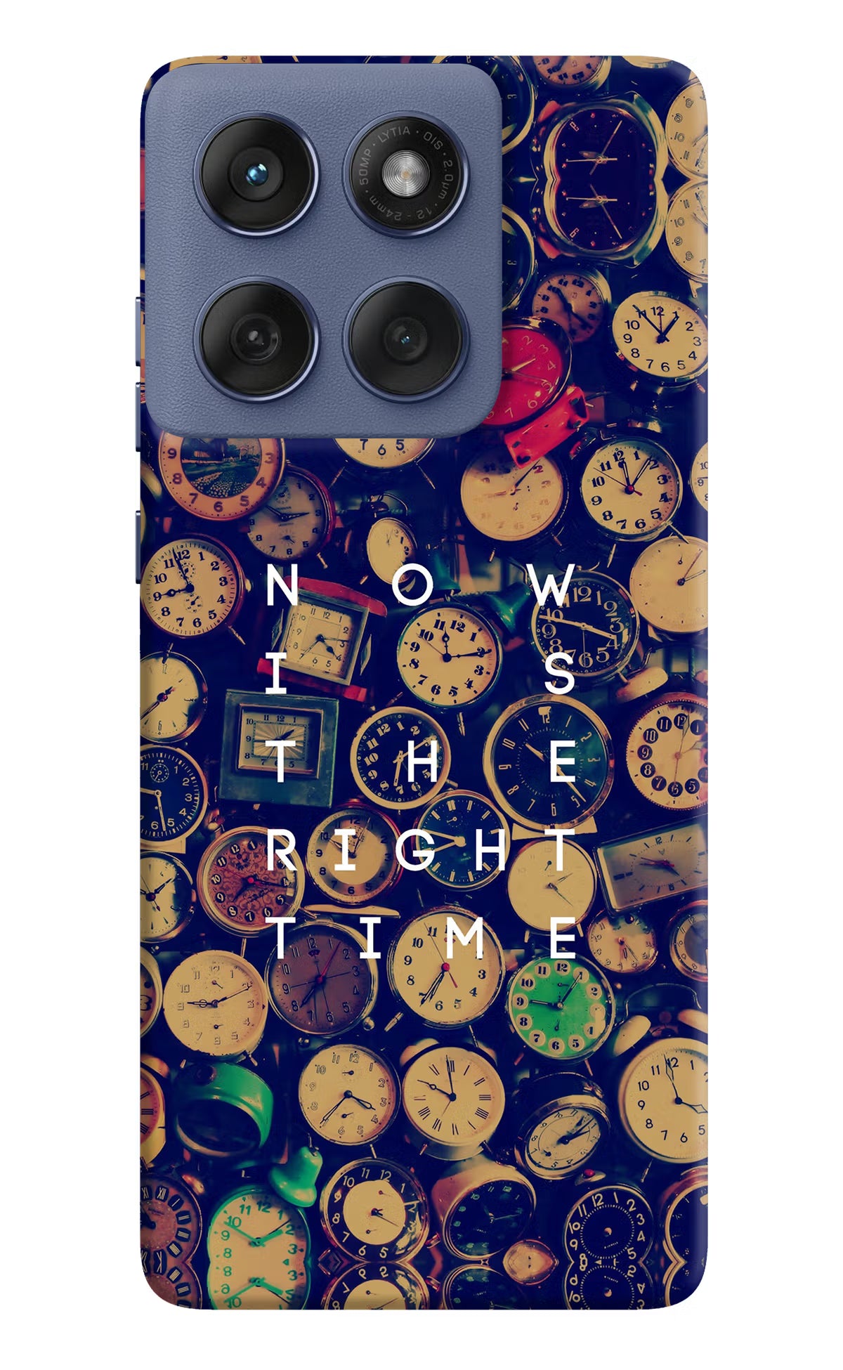 Now is the Right Time Quote Moto Edge 60 Fusion Hard Case Back Cover by Casekaro
