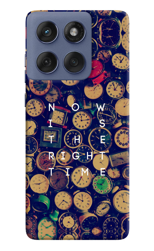 Now is the Right Time Quote Moto Edge 60 Fusion Hard Case Back Cover by Casekaro