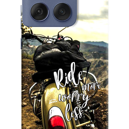 Ride More Worry Less Moto Edge 60 Fusion Hard Case Back Cover by Casekaro