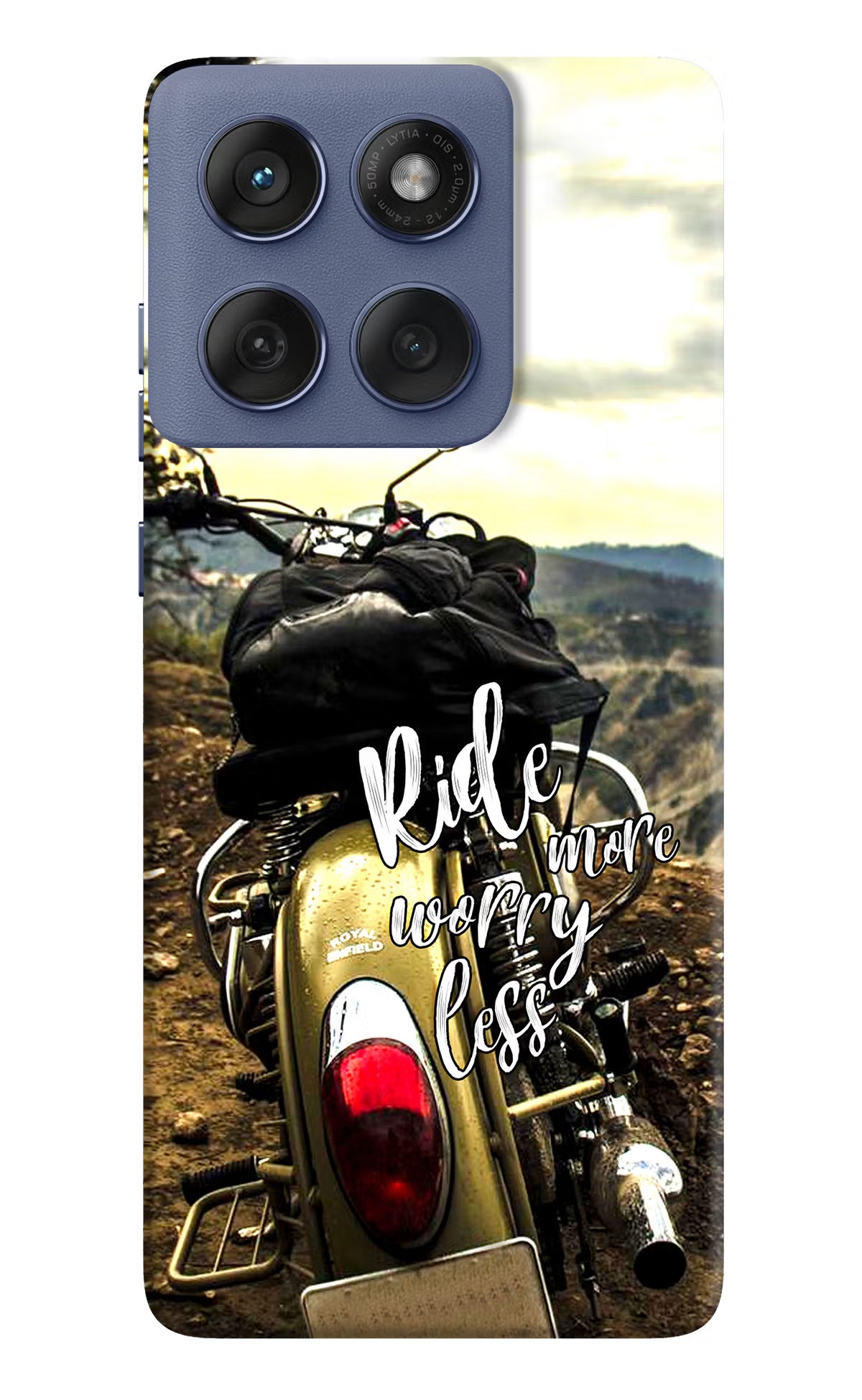 Ride More Worry Less Moto Edge 60 Fusion Hard Case Back Cover by Casekaro
