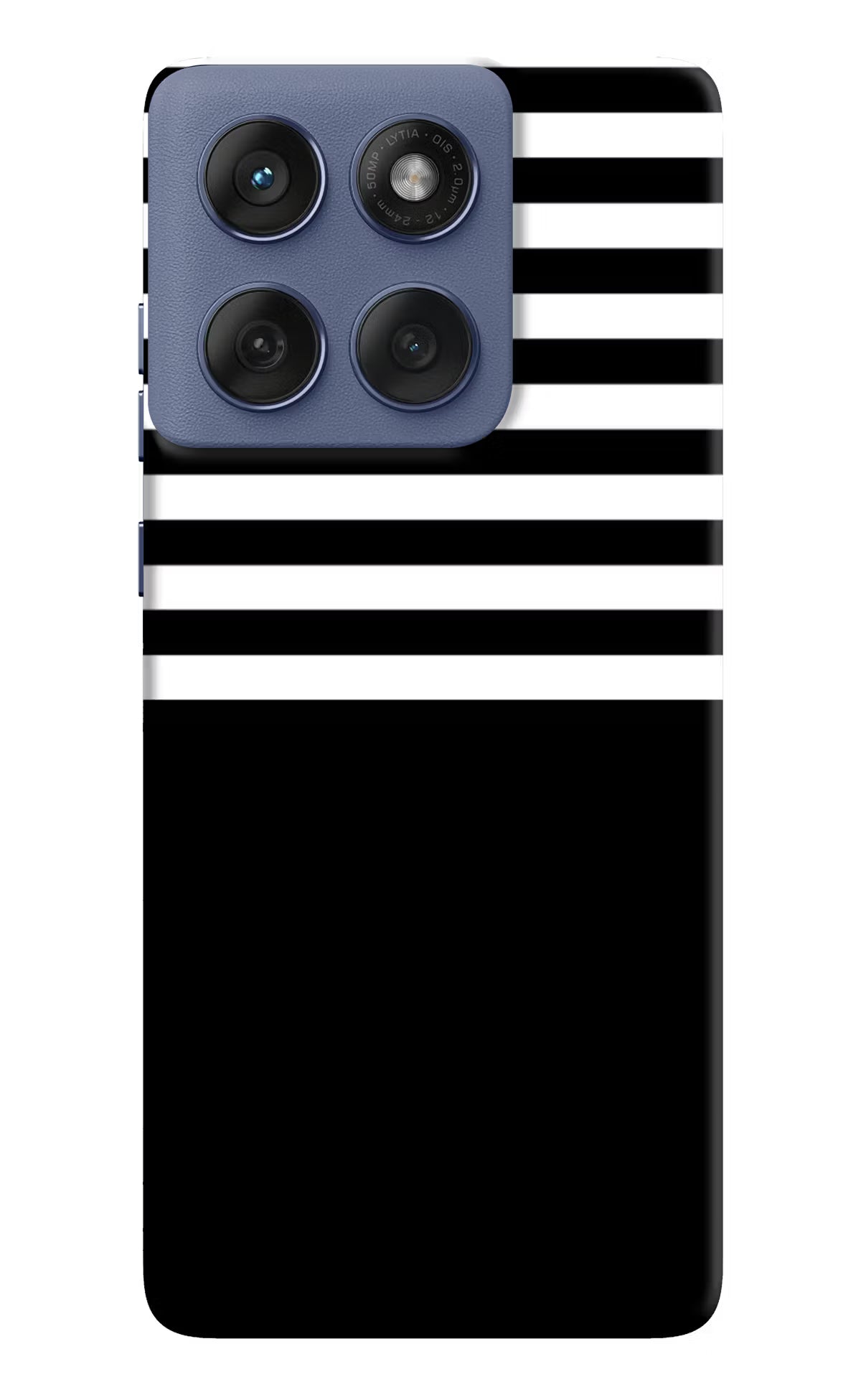 Black and White Print Moto Edge 60 Fusion Hard Case Back Cover by Casekaro