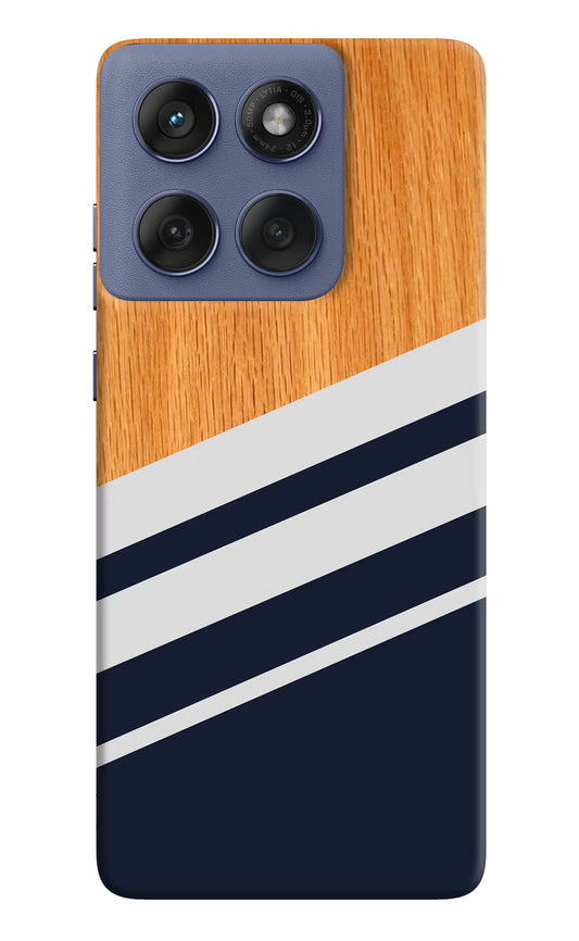 Blue and white wooden Moto Edge 60 Fusion Hard Case Back Cover by Casekaro