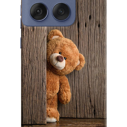 Teddy Wooden Moto Edge 60 Fusion Hard Case Back Cover by Casekaro