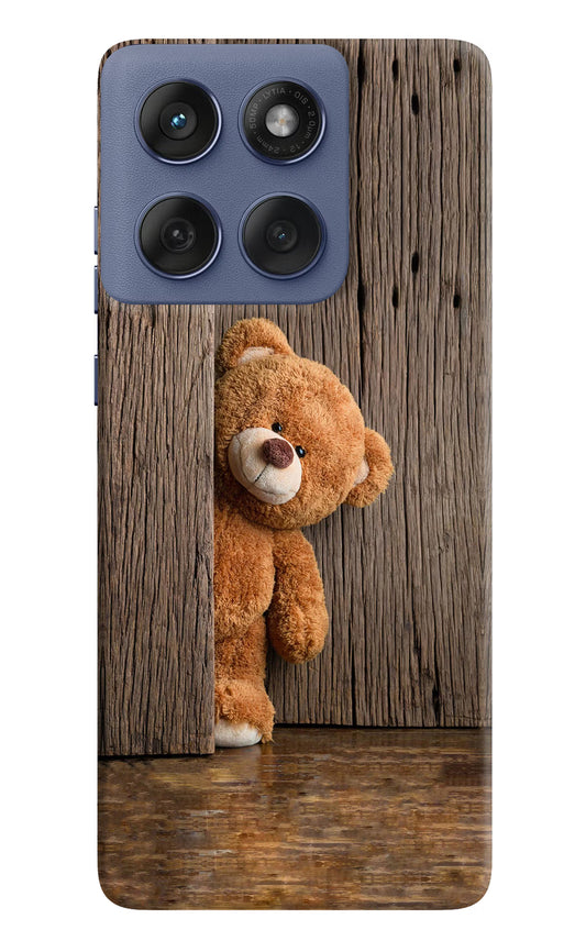 Teddy Wooden Moto Edge 60 Fusion Hard Case Back Cover by Casekaro