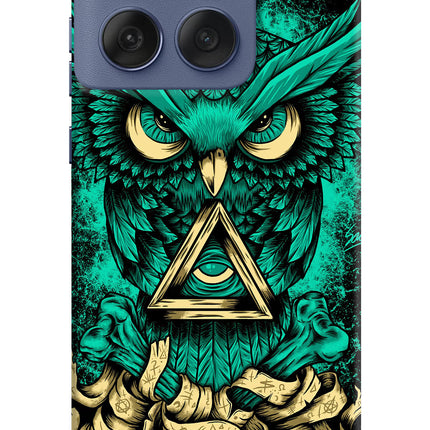 Green Owl Moto Edge 60 Fusion Hard Case Back Cover by Casekaro