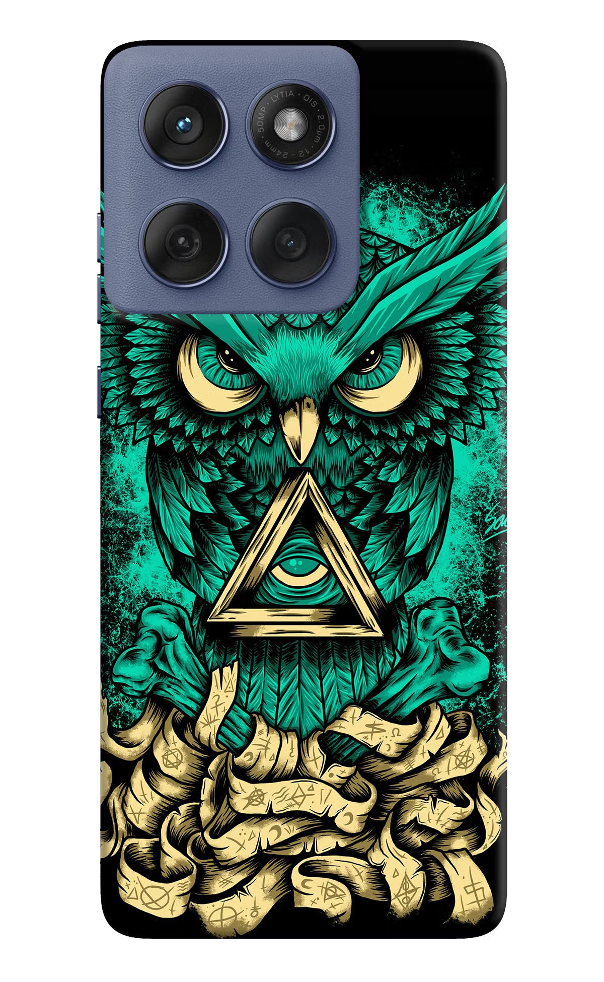 Green Owl Moto Edge 60 Fusion Hard Case Back Cover by Casekaro
