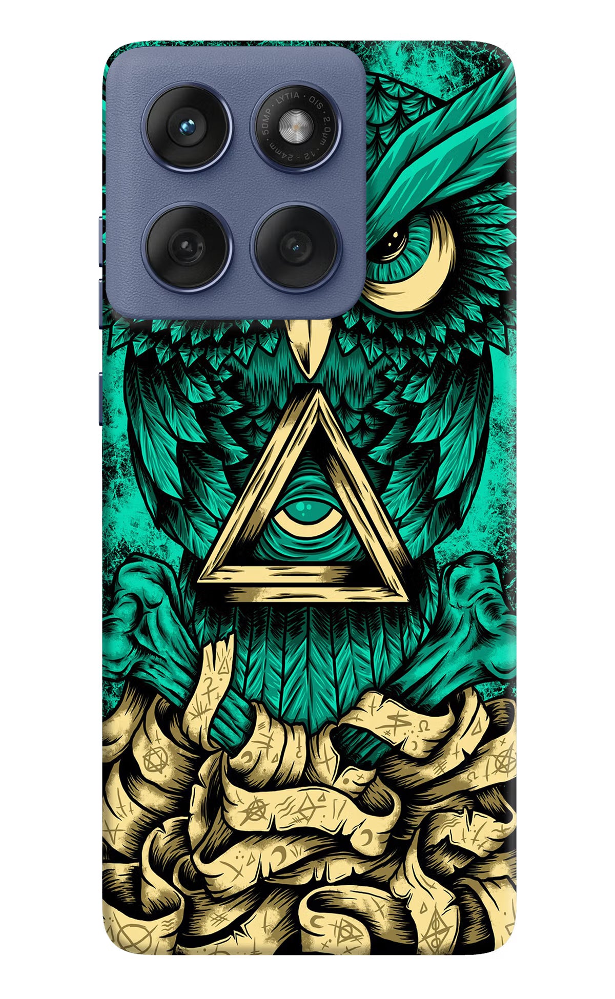 Green Owl Moto Edge 60 Fusion Hard Case Back Cover by Casekaro