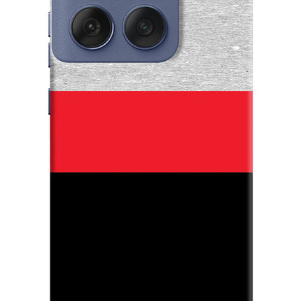 Tri Color Pattern Moto Edge 60 Fusion Hard Case Back Cover by Casekaro