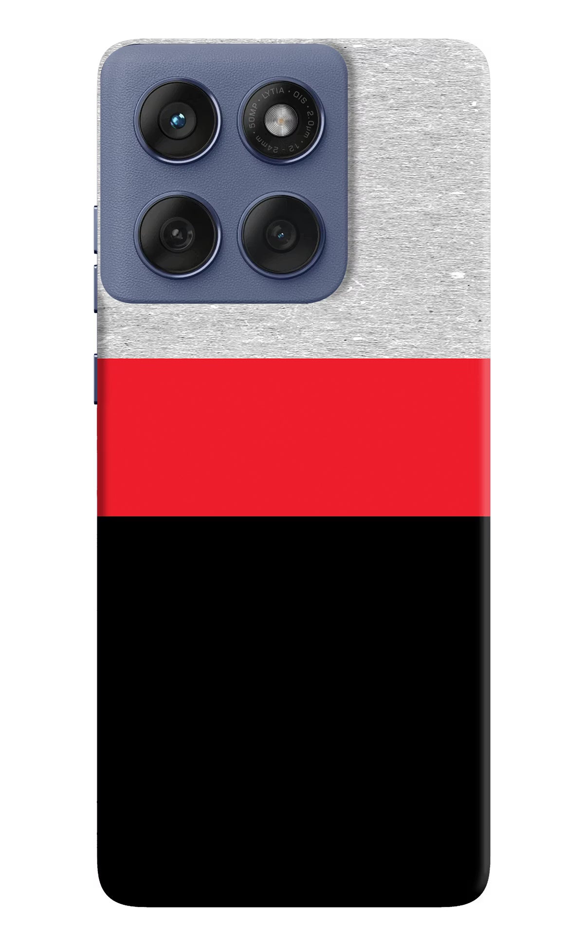 Tri Color Pattern Moto Edge 60 Fusion Hard Case Back Cover by Casekaro
