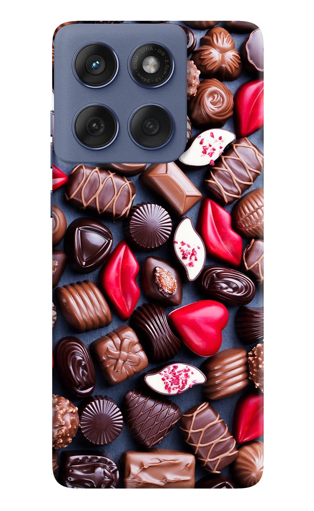Chocolates Moto Edge 60 Fusion Hard Case Back Cover by Casekaro