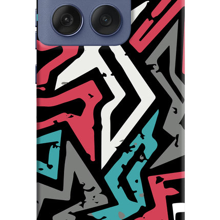 Geometric Graffiti Moto Edge 60 Fusion Hard Case Back Cover by Casekaro