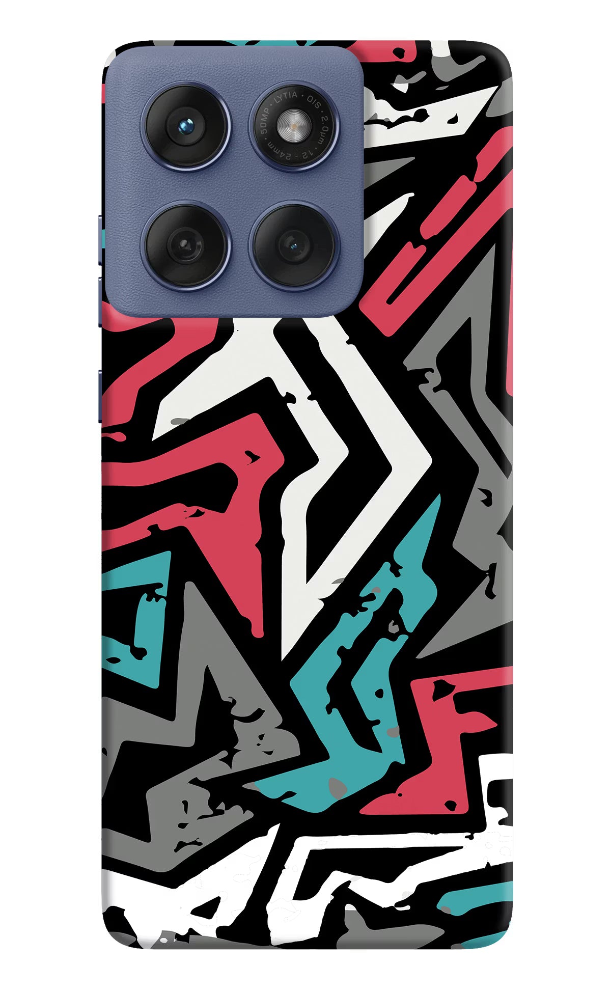 Geometric Graffiti Moto Edge 60 Fusion Hard Case Back Cover by Casekaro