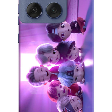 BTS Chibi Moto Edge 60 Fusion Hard Case Back Cover by Casekaro