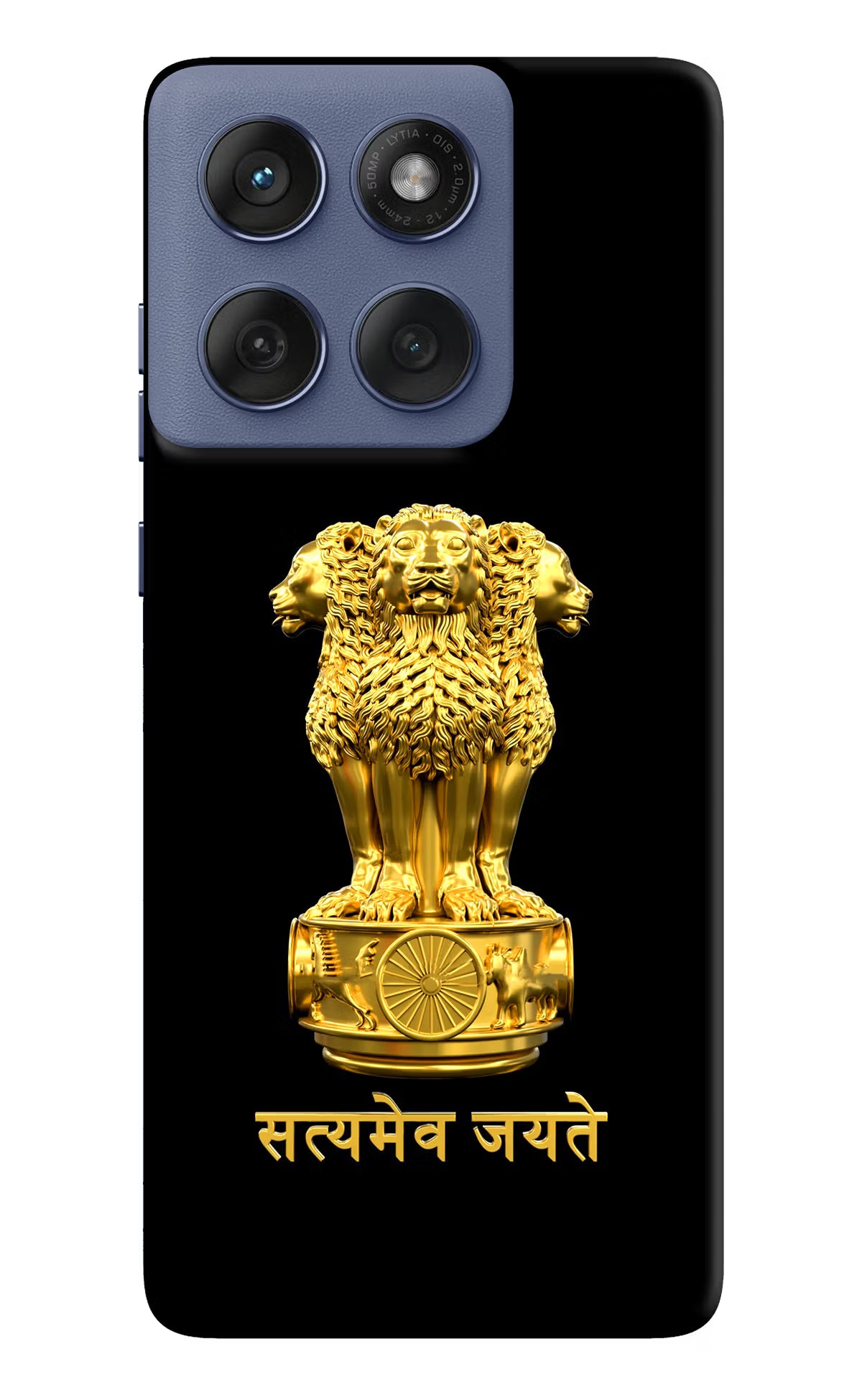 Satyamev Jayate Golden Moto Edge 60 Fusion Hard Case Back Cover by Casekaro