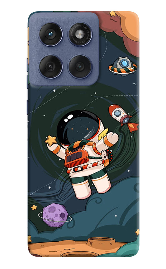 Cartoon Astronaut Moto Edge 60 Fusion Hard Case Back Cover by Casekaro