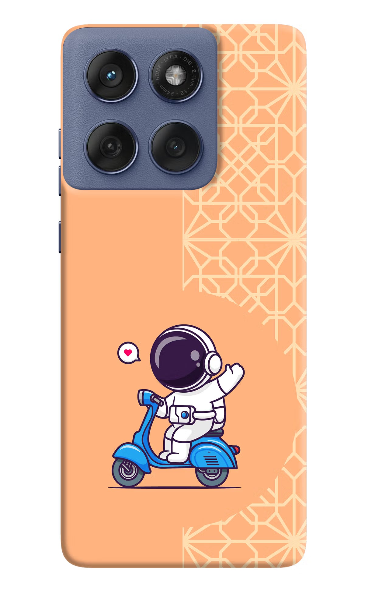 Cute Astronaut Riding Moto Edge 60 Fusion Hard Case Back Cover by Casekaro