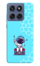 Cute Astronaut Chilling Moto Edge 60 Fusion Hard Case Back Cover by Casekaro