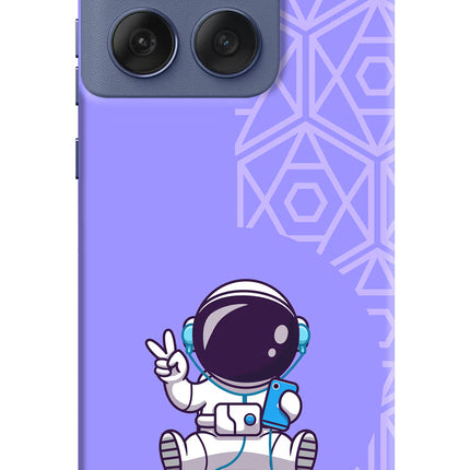 Cute Astronaut Chilling Moto Edge 60 Fusion Hard Case Back Cover by Casekaro