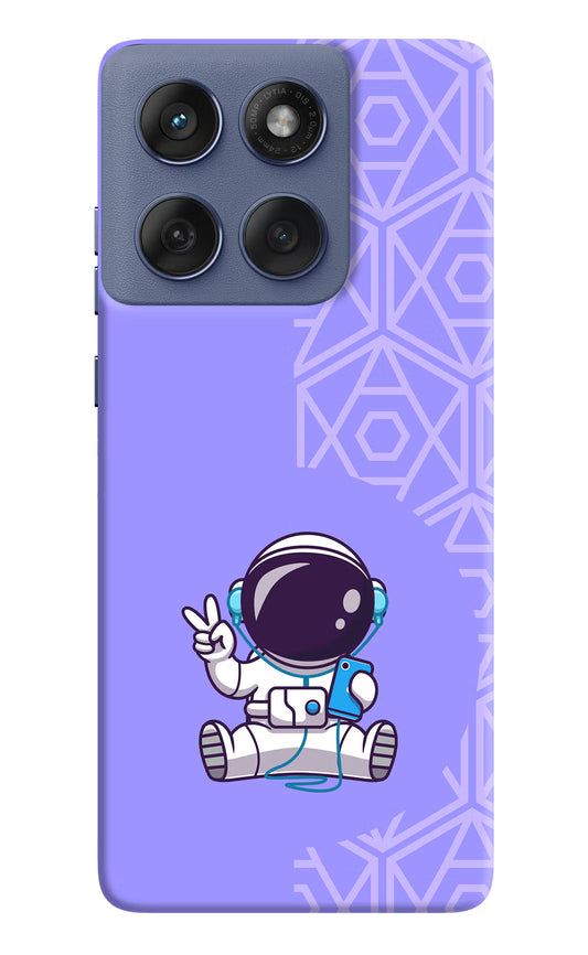 Cute Astronaut Chilling Moto Edge 60 Fusion Hard Case Back Cover by Casekaro