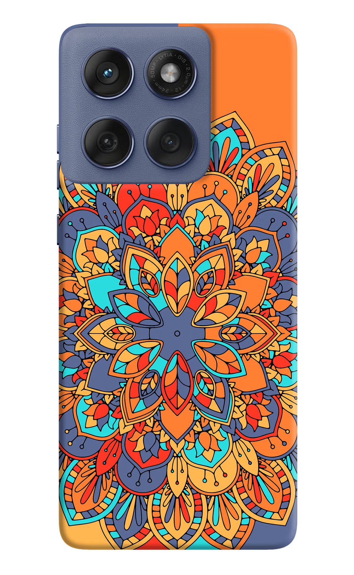 Color Mandala Moto Edge 60 Fusion Hard Case Back Cover by Casekaro