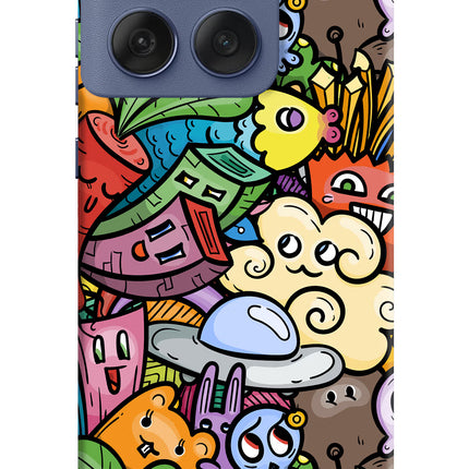 Veggie Doodle Moto Edge 60 Fusion Hard Case Back Cover by Casekaro