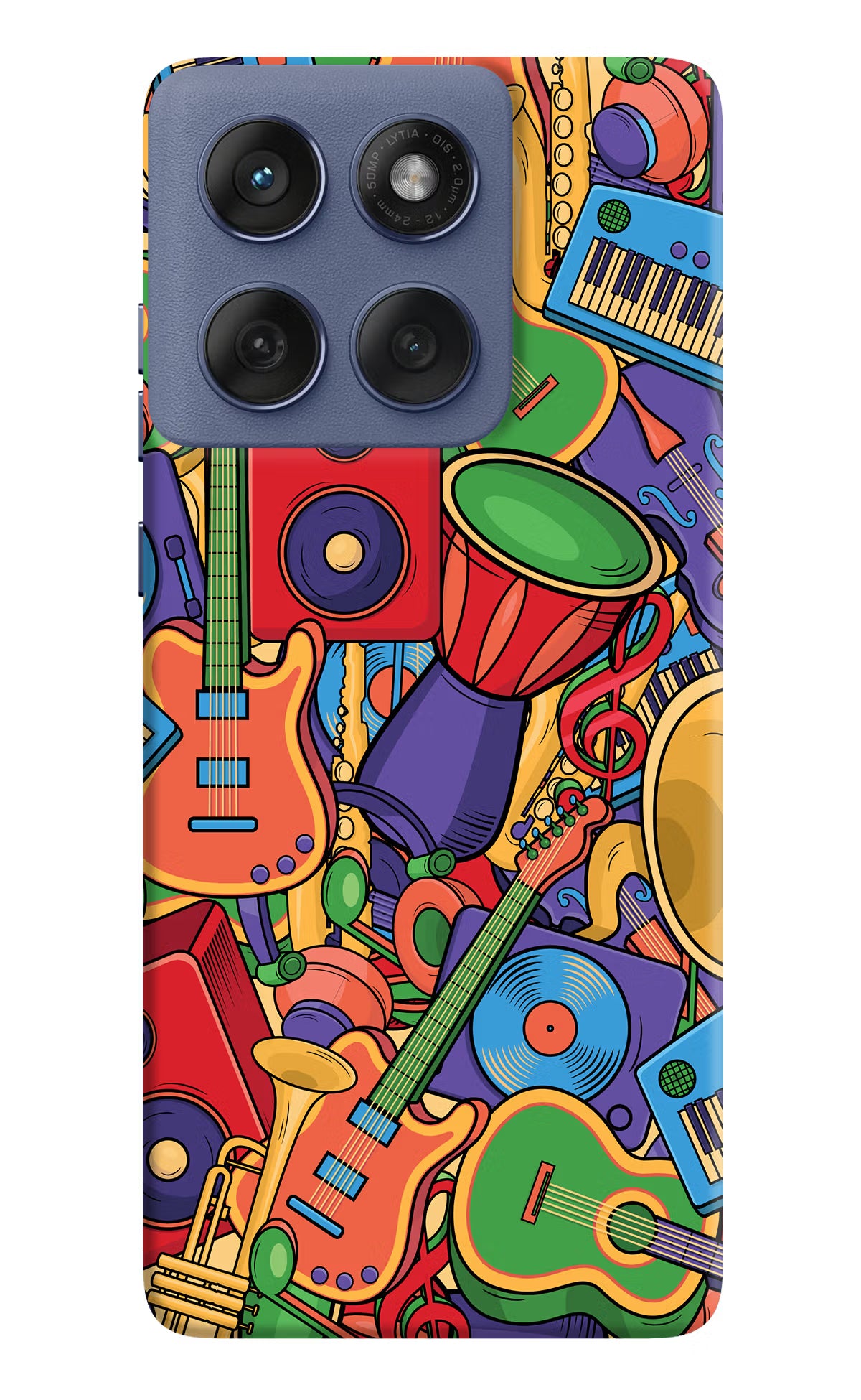 Music Instrument Doodle Moto Edge 60 Fusion Hard Case Back Cover by Casekaro