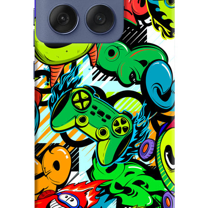 Game Doodle Moto Edge 60 Fusion Hard Case Back Cover by Casekaro