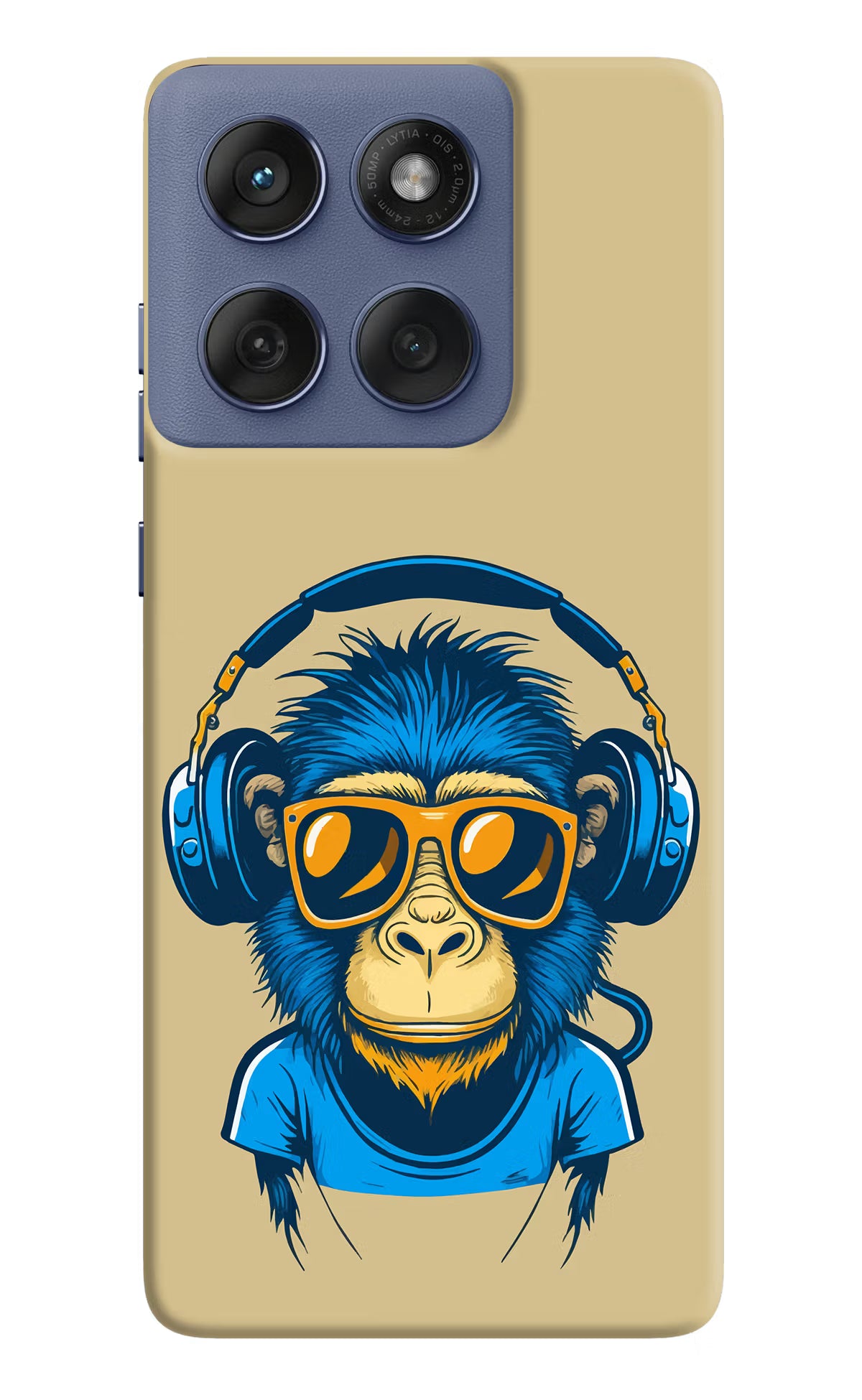 Monkey Headphone Moto Edge 60 Fusion Hard Case Back Cover by Casekaro