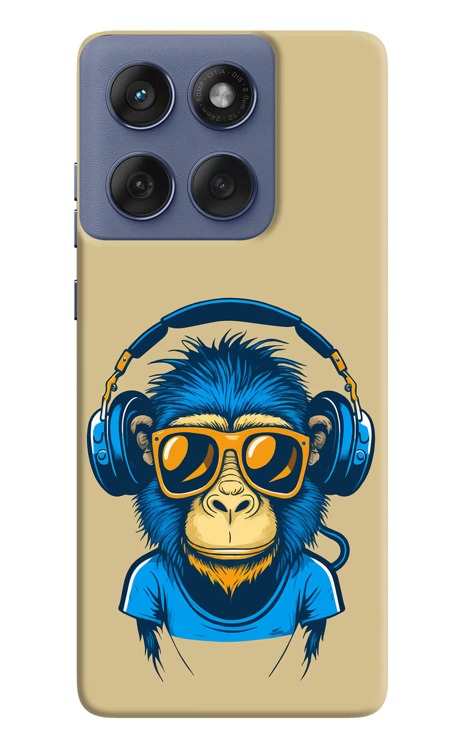 Monkey Headphone Moto Edge 60 Fusion Back Cover, Hard case