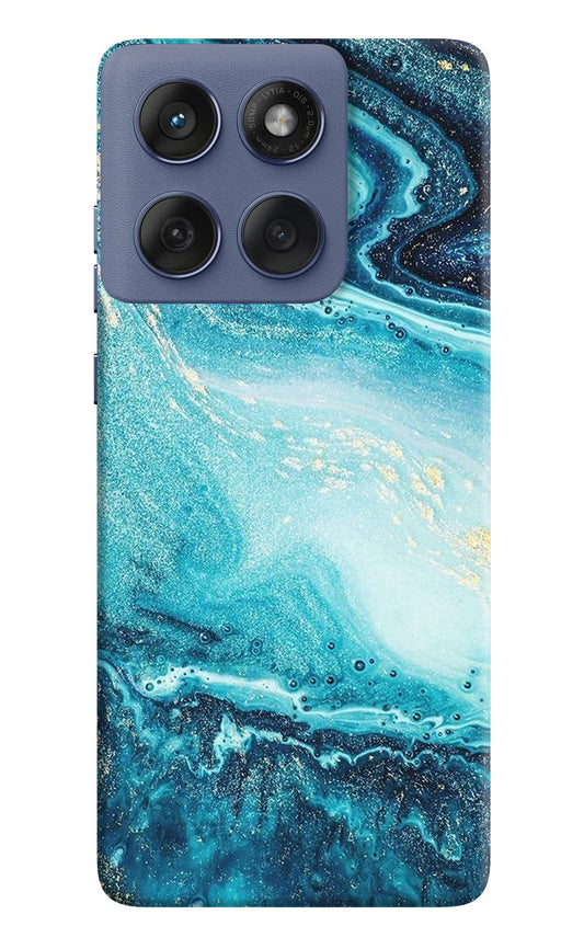 Blue Glitter Marble Moto Edge 60 Fusion Hard Case Back Cover by Casekaro