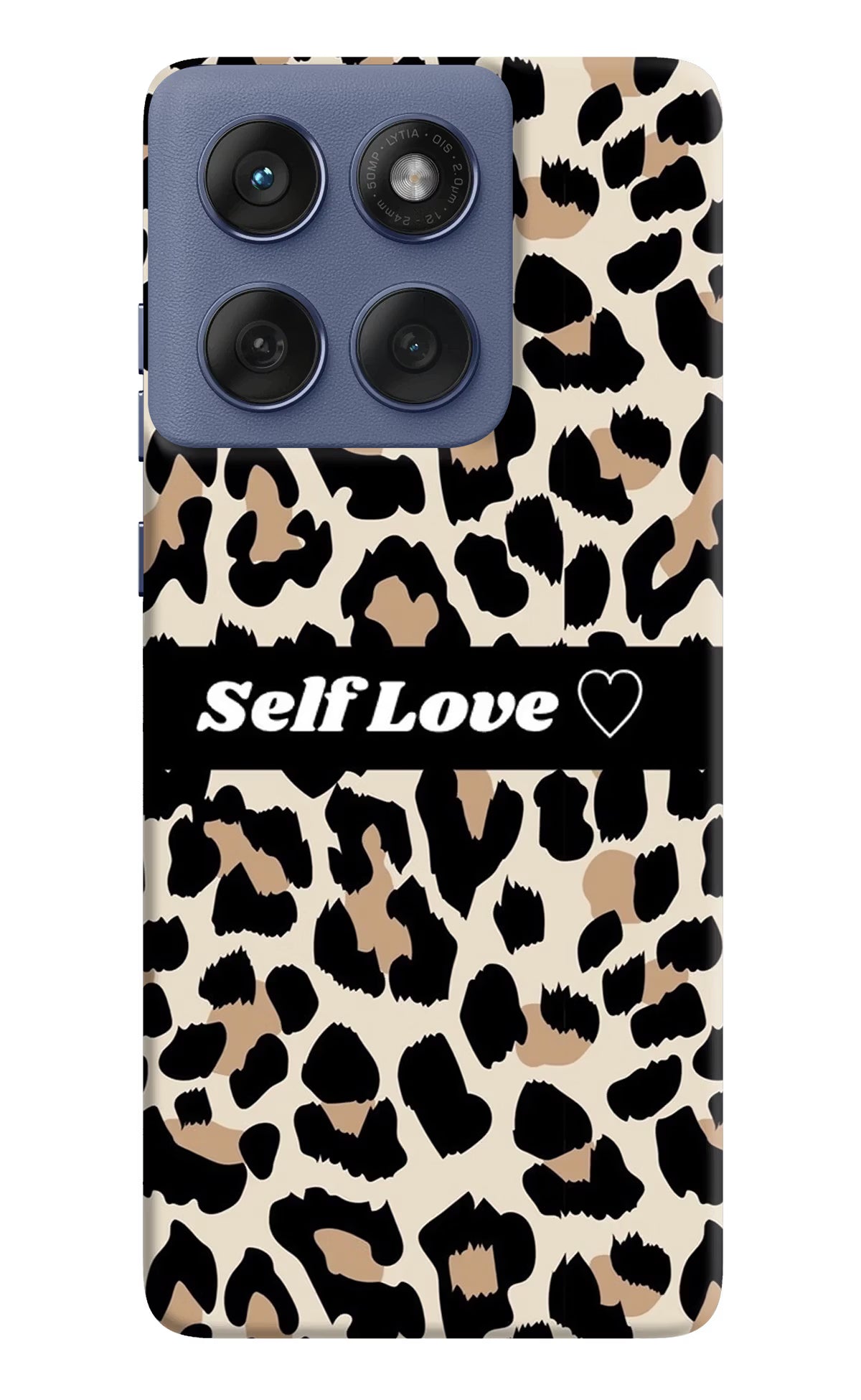 Leopard Print Self Love Moto Edge 60 Fusion Hard Case Back Cover by Casekaro