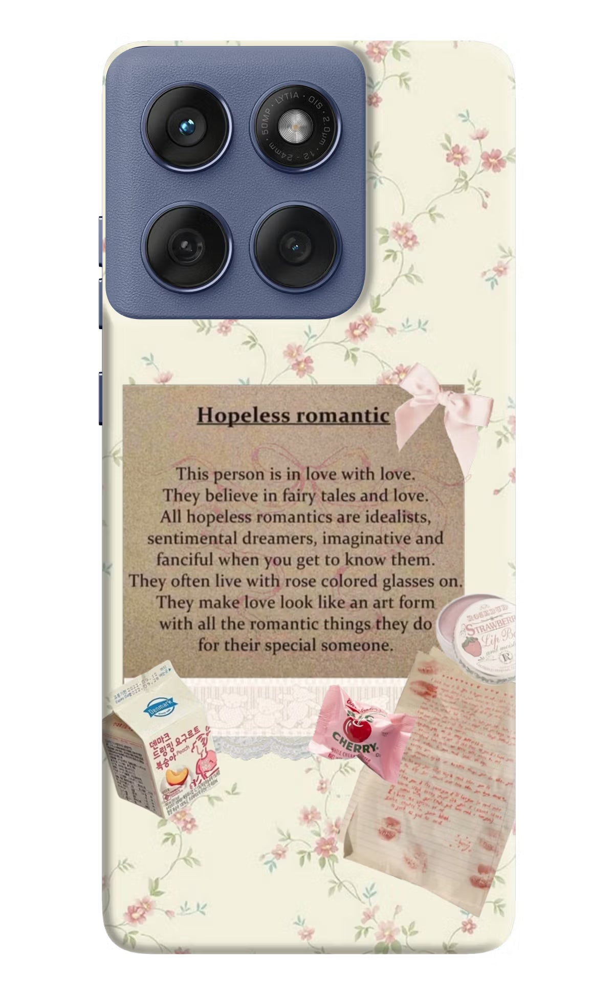 Hopeless Romantic Moto Edge 60 Fusion Hard Case Back Cover by Casekaro