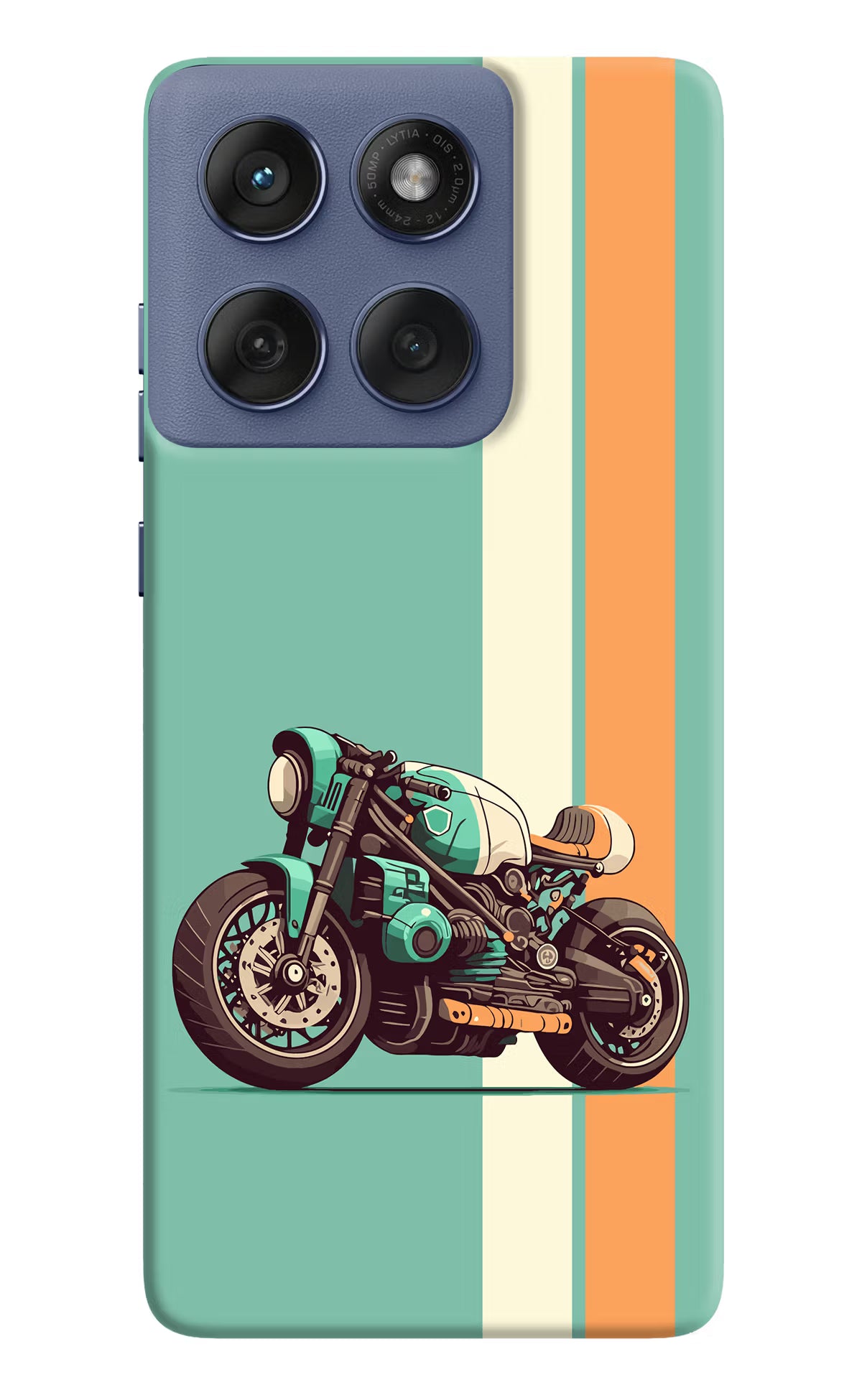 Striped Moto Drift Moto Edge 60 Fusion Hard Case Back Cover by Casekaro