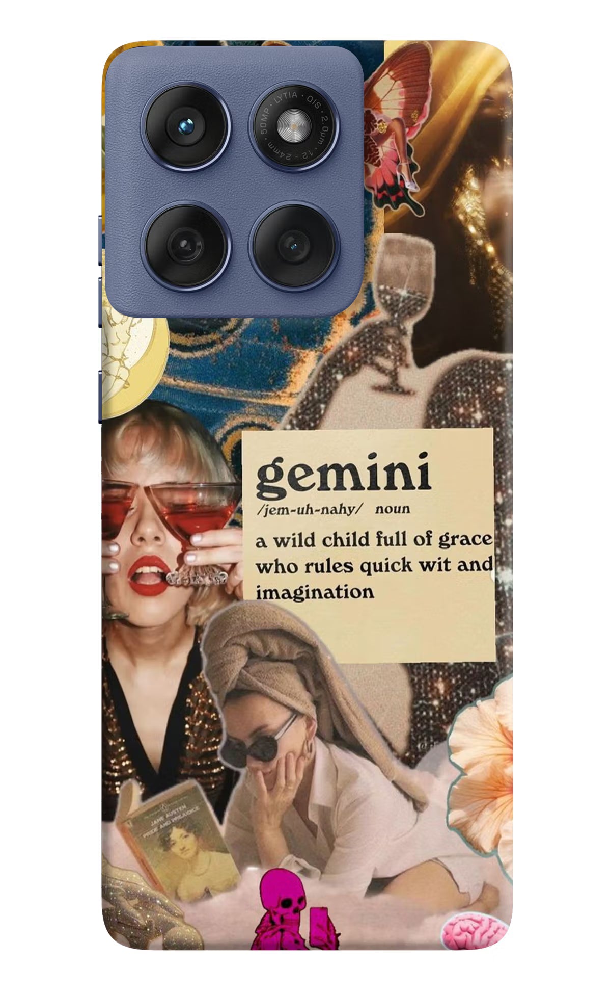 Gemini Zodiac Moto Edge 60 Fusion Hard Case Back Cover by Casekaro