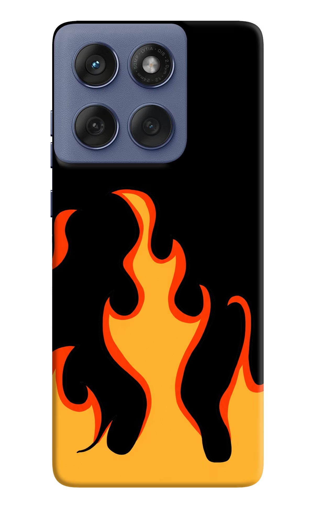 Fired Up – Black Moto Edge 60 Fusion Hard Case Back Cover by Casekaro