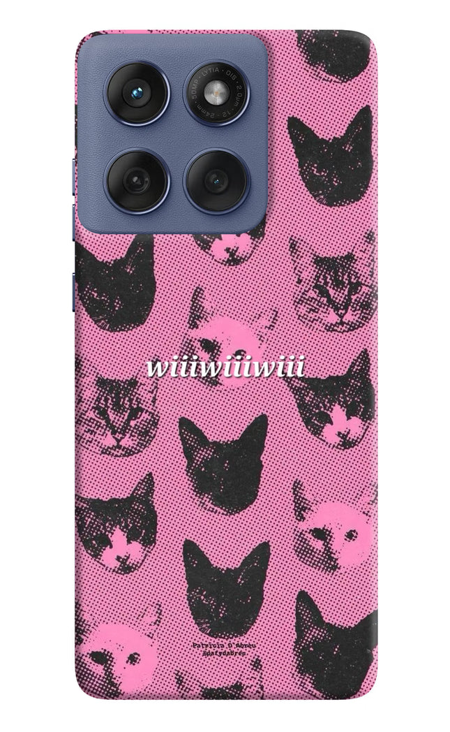 Pink Cats Moto Edge 60 Fusion Hard Case Back Cover by Casekaro