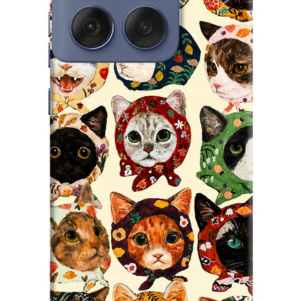 Cool Cat Moto Edge 60 Fusion Hard Case Back Cover by Casekaro