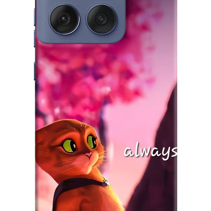 Always Cat Moto Edge 60 Fusion Hard Case Back Cover by Casekaro