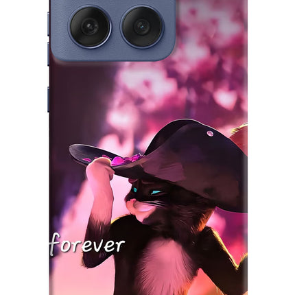 Forever Cat Moto Edge 60 Fusion Hard Case Back Cover by Casekaro