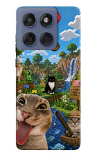 Minecraft Cat Chaos Moto Edge 60 Fusion Hard Case Back Cover by Casekaro