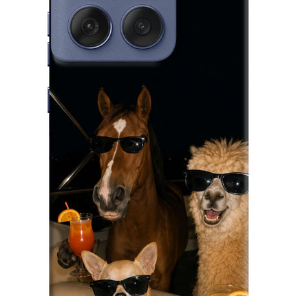 Party Squad Moto Edge 60 Fusion Hard Case Back Cover by Casekaro