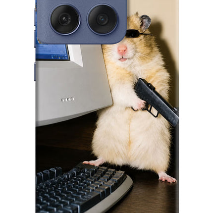 Hacker Hamster Moto Edge 60 Fusion Hard Case Back Cover by Casekaro