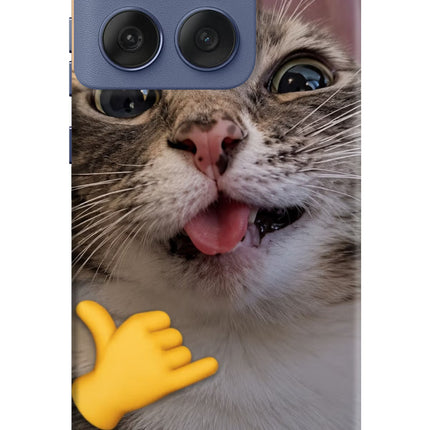 Silly Cat Call Moto Edge 60 Fusion Hard Case Back Cover by Casekaro