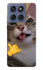 Silly Cat Call Moto Edge 60 Fusion Hard Case Back Cover by Casekaro