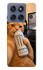 Gamer Cat Energy Moto Edge 60 Fusion Hard Case Back Cover by Casekaro